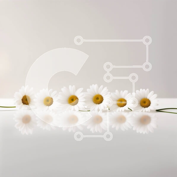 Intra Συλλεκτικό Ξύλινο Παζλ Plywood  4mm - Όμορφη εικόνα πέντε λευκών μαργαριτών που τακτοποιούνται στη σειρά Σε Ξύλινο Κουτί - Διαστάσεις: 10x10 cm – 25 κομμάτια