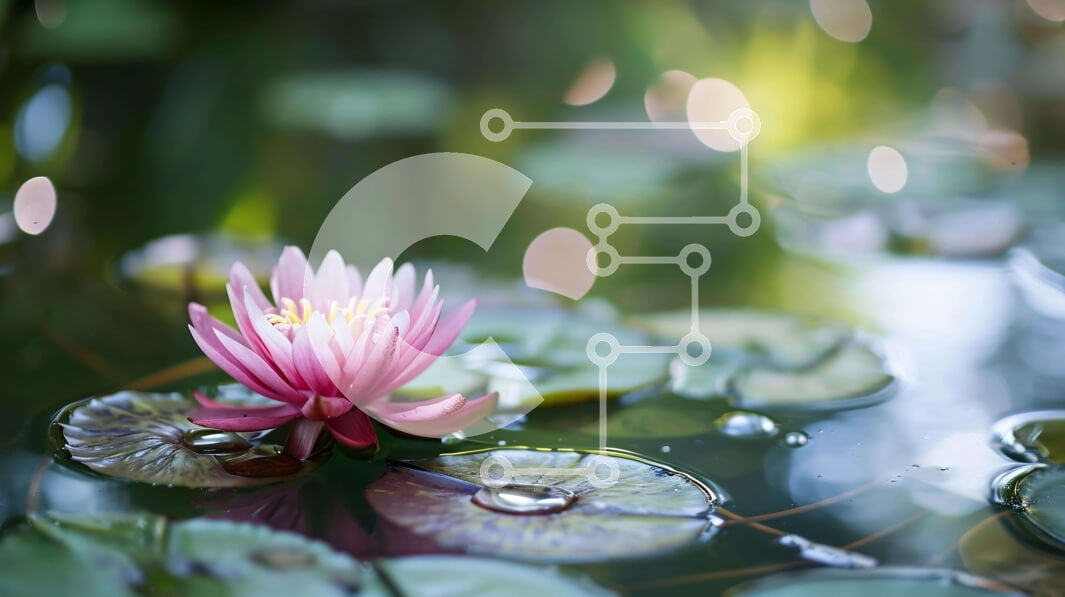 Intra Συλλεκτικό Ξύλινο Παζλ Plywood  4mm - Όμορφο ροζ νούφαρο σε μια φυσική λίμνη Σε Ξύλινο Κουτί - Διαστάσεις: 10x10 cm – 25 κομμάτια