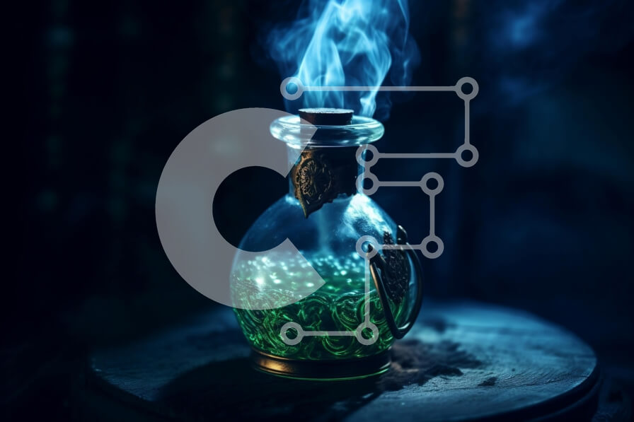 Intra Συλλεκτικό Ξύλινο Παζλ Plywood  4mm - Εκπληκτική εικόνα πράσινου υγρού που ρέει από μπουκάλι σε ξύλινη επιφάνεια Σε Ξύλινο Κουτί - Διαστάσεις: 10x10 cm – 25 κομμάτια