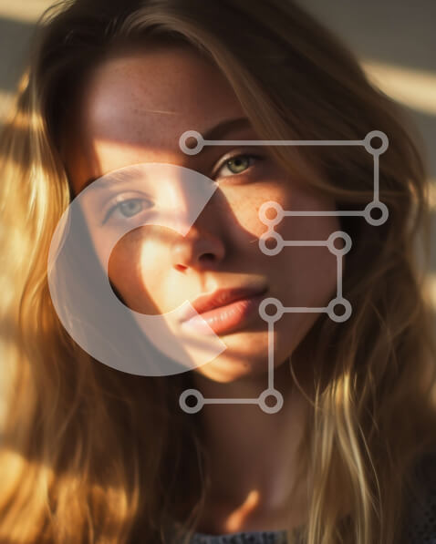 Intra Συλλεκτικό Ξύλινο Παζλ Plywood  4mm - Σοβαρή και στοχαστική νεαρή γυναίκα στέκεται κοντά στο παράθυρο Σε Ξύλινο Κουτί - Διαστάσεις Puzzle: 10x10 cm – 25 κομμάτια