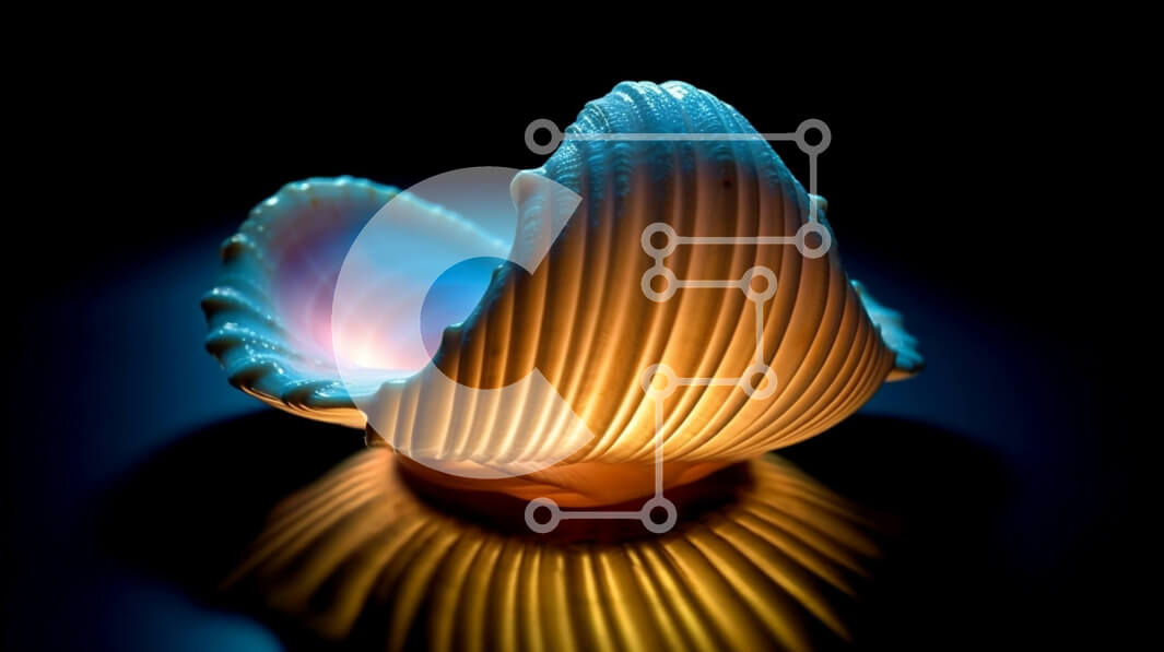 Intra Συλλεκτικό Ξύλινο Παζλ Plywood  4mm - Όμορφη κινηματογράφηση σε πρώτο πλάνο με κοχύλι σε μαύρο φόντο Σε Ξύλινο Κουτί - Διαστάσεις: 10x10 cm – 25 κομμάτια