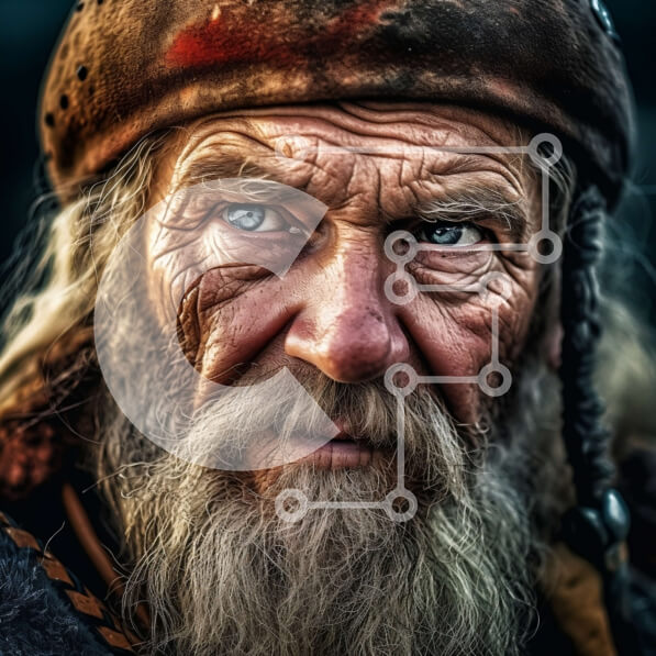 Intra Συλλεκτικό Ξύλινο Παζλ Plywood  4mm - Πορτρέτο ενός σοβαρού γέρου με λευκή γενειάδα και μαύρο καπέλο Σε Ξύλινο Κουτί - Διαστάσεις Puzzle: 10x10 cm – 25 κομμάτια