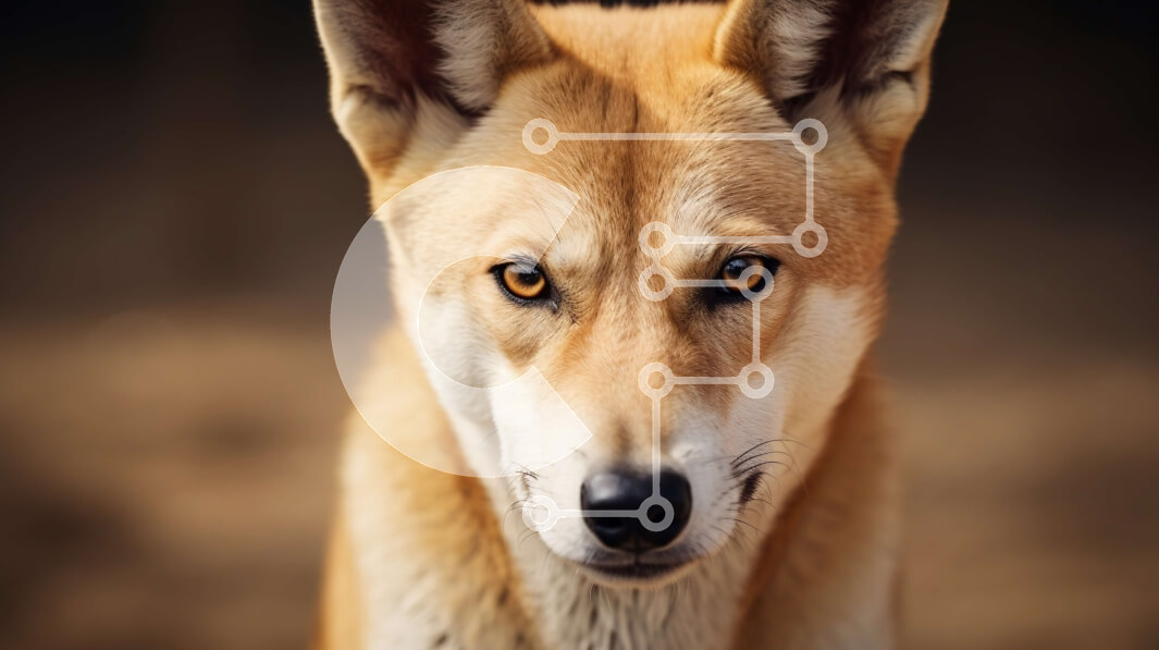 Σετ των 2 Intra Συλλεκτικό Ξύλινο Παζλ Plywood  4mm - Κοντινό πλάνο του προσώπου ενός Ντίνγκο Σε Ξύλινο Κουτί - Διαστάσεις: 10x10 cm – 25 κομμάτια