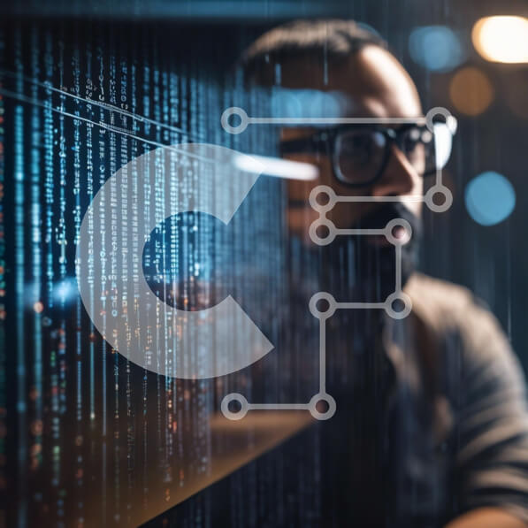 Intra Συλλεκτικό Ξύλινο Παζλ Plywood  4mm - Άνθρωπος που χρησιμοποιεί υπολογιστή για προγραμματισμό ή εργασία σχετική με την πληροφορική Σε Ξύλινο Κουτί - Διαστάσεις Puzzle: 10x10 cm – 25 κομμάτια