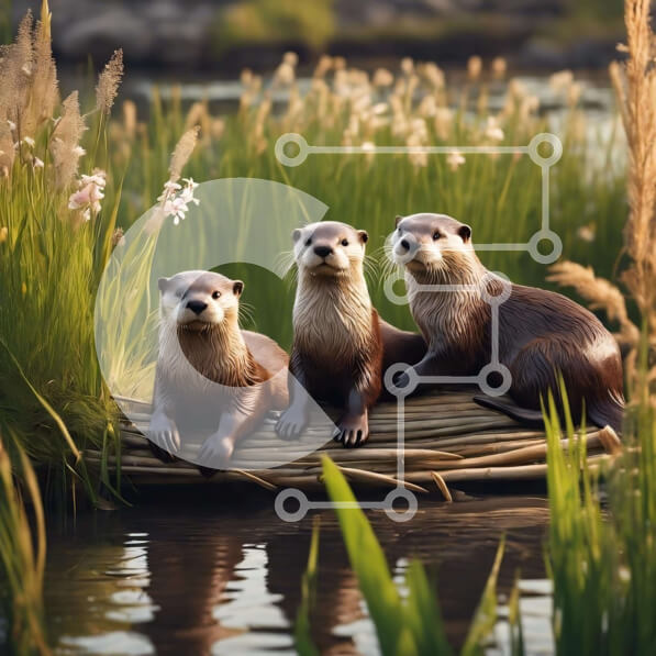 Intra Συλλεκτικό Ξύλινο Παζλ Plywood  4mm - Τρεις ενυδρίδες που στηρίζονται σε ένα κούτσουρο στο νερό Σε Ξύλινο Κουτί - Διαστάσεις: 10x10 cm – 25 κομμάτια