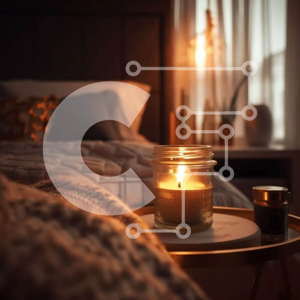 Intra Συλλεκτικό Ξύλινο Παζλ Plywood  4mm - Φιλόξενο υπνοδωμάτιο με κερί και απαλό φωτισμό Σε Ξύλινο Κουτί - Διαστάσεις Puzzle: 10x10 cm – 25 κομμάτια