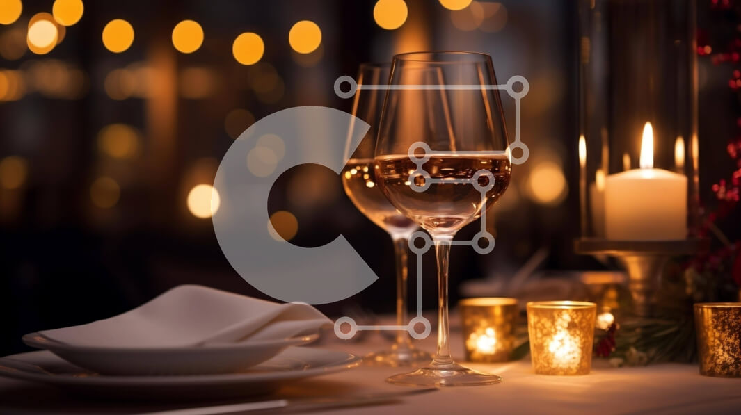 Σετ των 2 Intra Συλλεκτικό Ξύλινο Παζλ Plywood  4mm - Ρύθμιση τραπεζαρίας με ποτήρια κρασιού και κηροπήγια Σε Ξύλινο Κουτί - Διαστάσεις: 10x10 cm – 25 κομμάτια