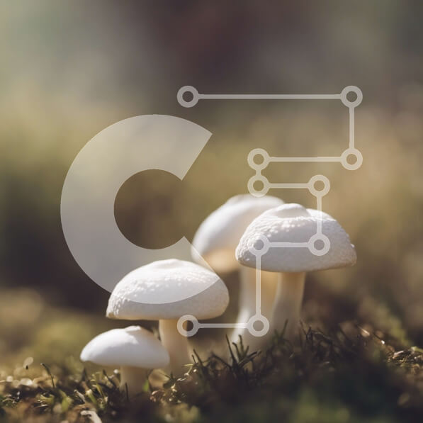 Intra Συλλεκτικό Ξύλινο Παζλ Plywood  4mm - Τρία λευκά μανιτάρια σε ένα δάσος Σε Ξύλινο Κουτί - Διαστάσεις: 10x10 cm – 25 κομμάτια