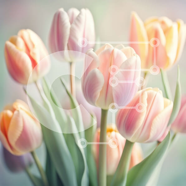 Intra Συλλεκτικό Ξύλινο Παζλ Plywood  4mm - Εκπληκτική ανθοδέσμη με ροζ και κίτρινες τουλίπες - Φωτογραφία Αρχείου Σε Ξύλινο Κουτί - Διαστάσεις: 10x10 cm – 25 κομμάτια