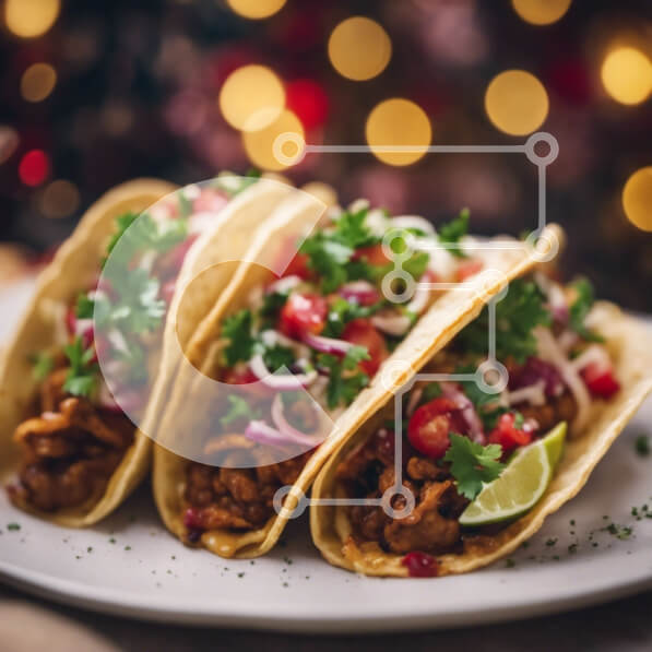 Σετ των 2 Intra Συλλεκτικό Ξύλινο Παζλ Plywood  4mm - Νόστιμα Tacos σε λευκό πιάτο Σε Ξύλινο Κουτί - Διαστάσεις: 10x10 cm – 25 κομμάτια