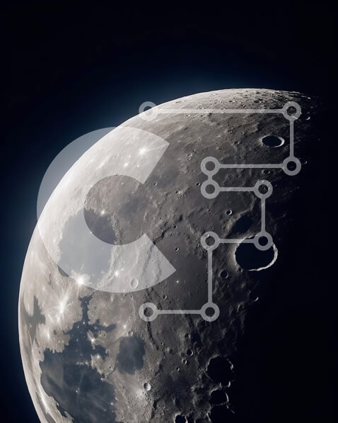 Intra Συλλεκτικό Ξύλινο Παζλ Plywood  4mm - Ασπρόμαυρη εικόνα της Βραχώδης επιφάνειας της Σελήνης Σε Ξύλινο Κουτί - Διαστάσεις Puzzle: 10x10 cm – 25 κομμάτια