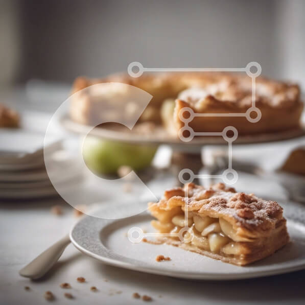 Σετ των 2 Intra Συλλεκτικό Ξύλινο Παζλ Plywood  4mm - Νόστιμη μηλόπιτα με νιφάδα κρούστας και πλούσια γέμιση Σε Ξύλινο Κουτί - Διαστάσεις: 10x10 cm – 25 κομμάτια