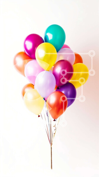 Intra Συλλεκτικό Ξύλινο Παζλ Plywood  4mm - Πολύχρωμα μπαλόνια δεμένα μαζί και επιπλέουν στον αέρα Σε Ξύλινο Κουτί - Διαστάσεις Puzzle: 10x10 cm – 25 κομμάτια