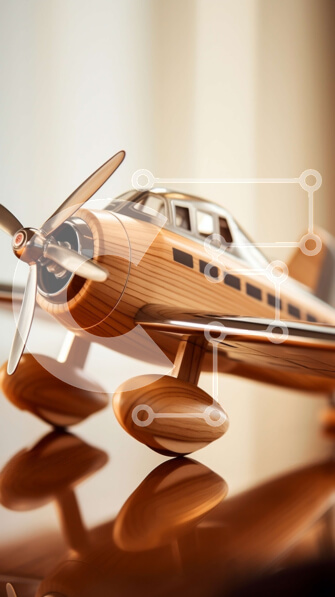 Intra Συλλεκτικό Ξύλινο Παζλ Plywood  4mm - Ξύλινο μοντέλο αεροπλάνου στο τραπέζι Σε Ξύλινο Κουτί - Διαστάσεις Puzzle: 10x10 cm – 25 κομμάτια