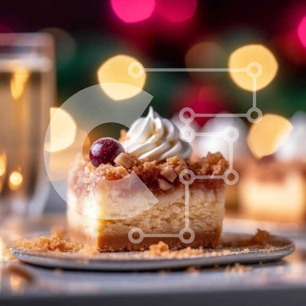 Σετ των 2 Intra Συλλεκτικό Ξύλινο Παζλ Plywood  4mm - Νόστιμη φέτα cheesecake με κάλυμμα Cranberry σε ένα πιάτο Σε Ξύλινο Κουτί - Διαστάσεις: 10x10 cm – 25 κομμάτια