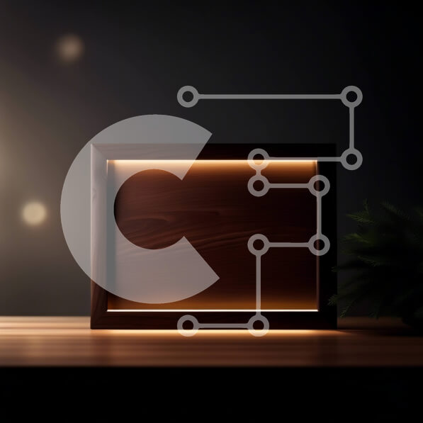 Intra Συλλεκτικό Ξύλινο Παζλ Plywood  4mm - Μινιμαλιστικό ξύλινο πλαίσιο με λαμπερό φως Σε Ξύλινο Κουτί - Διαστάσεις Puzzle: 10x10 cm – 25 κομμάτια