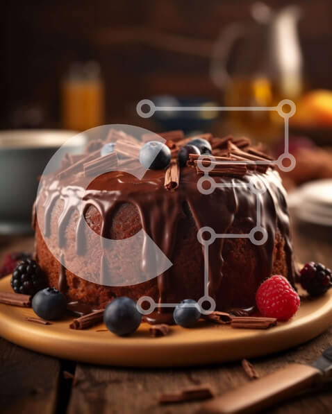 Σετ των 2 Intra Συλλεκτικό Ξύλινο Παζλ Plywood  4mm - Decadent κέικ σοκολάτας με φρέσκα μούρα Σε Ξύλινο Κουτί - Διαστάσεις: 10x10 cm – 25 κομμάτια