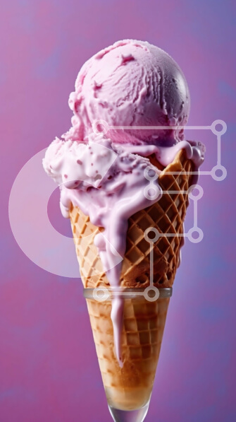 Intra Συλλεκτικό Ξύλινο Παζλ Plywood  4mm - Νόστιμη εικόνα από ροζ παγωτό με σοκολάτα και ψεκασμούς Σε Ξύλινο Κουτί - Διαστάσεις: 10x10 cm – 25 κομμάτια