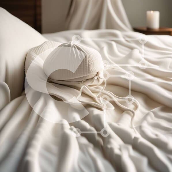 Intra Συλλεκτικό Ξύλινο Παζλ Plywood  4mm - Μινιμαλιστικό υπνοδωμάτιο με λευκά σεντόνια και καπέλο στο κρεβάτι Σε Ξύλινο Κουτί - Διαστάσεις Puzzle: 10x10 cm – 25 κομμάτια