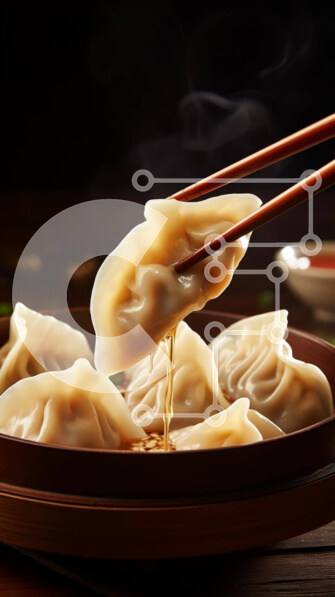 Intra Συλλεκτικό Ξύλινο Παζλ Plywood  4mm - Κινέζικα ζυμαρικά με ξυλάκια και σάλτσα Σε Ξύλινο Κουτί - Διαστάσεις: 10x10 cm – 25 κομμάτια