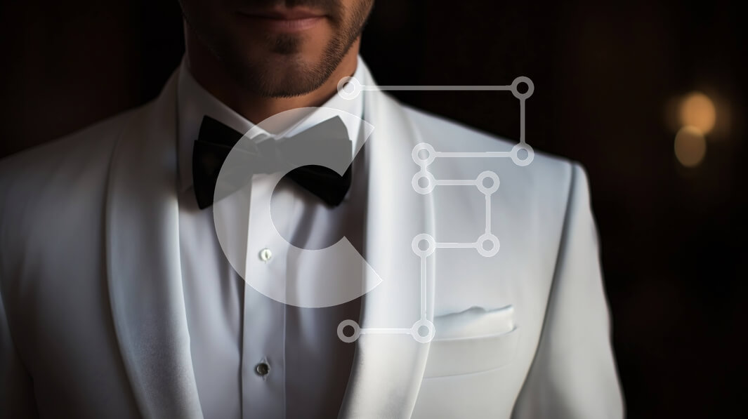 Intra Συλλεκτικό Ξύλινο Παζλ Plywood  4mm - Άνδρας με λευκό σμόκιν με μαύρο παπιγιόν Σε Ξύλινο Κουτί - Διαστάσεις Puzzle: 10x10 cm – 25 κομμάτια