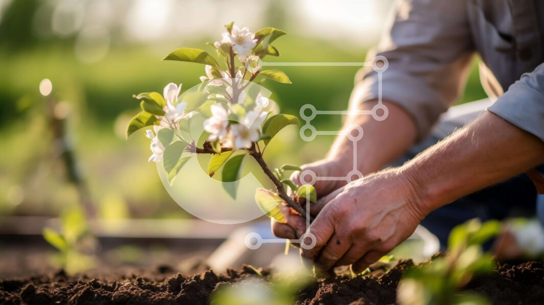 Intra Συλλεκτικό Ξύλινο Παζλ Plywood  4mm - Άνθρωπος που φυτεύει μηλιά στον κήπο Σε Ξύλινο Κουτί - Διαστάσεις: 10x10 cm – 25 κομμάτια