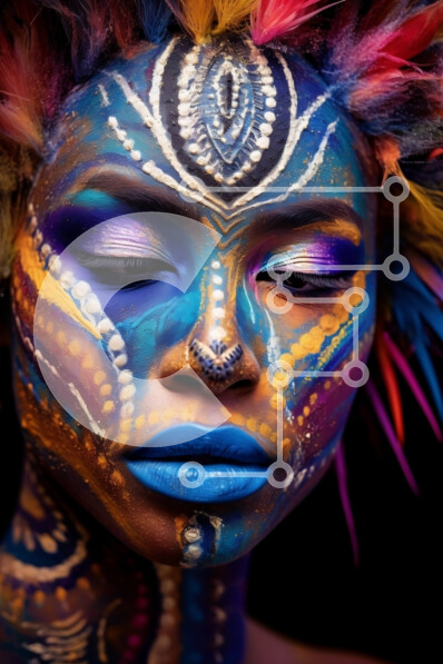 Intra Συλλεκτικό Ξύλινο Παζλ Plywood  4mm - Πολύχρωμη βαφή προσώπου και φτερά στα μαλλιά Σε Ξύλινο Κουτί - Διαστάσεις Puzzle: 10x10 cm – 25 κομμάτια