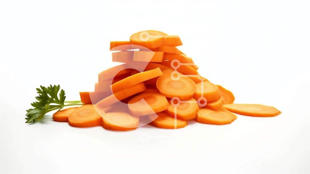 Σετ των 2 Intra Συλλεκτικό Ξύλινο Παζλ Plywood  4mm - Σωρός από φέτες καρότου με γαρνιτούρα μαϊντανού Σε Ξύλινο Κουτί - Διαστάσεις: 10x10 cm – 25 κομμάτια