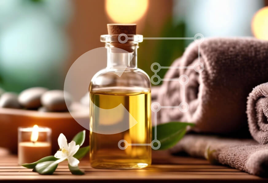 Intra Συλλεκτικό Ξύλινο Παζλ Plywood  4mm - Αιθέρια Έλαια και Αξεσουάρ Spa Σε Ξύλινο Κουτί - Διαστάσεις Puzzle: 10x10 cm – 25 κομμάτια