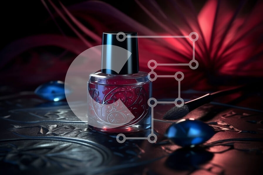 Intra Συλλεκτικό Ξύλινο Παζλ Plywood  4mm - Κομψό και μοντέρνο κόκκινο μπουκάλι βερνίκι νυχιών με μεταλλικό καπάκι Σε Ξύλινο Κουτί - Διαστάσεις Puzzle: 10x10 cm – 25 κομμάτια