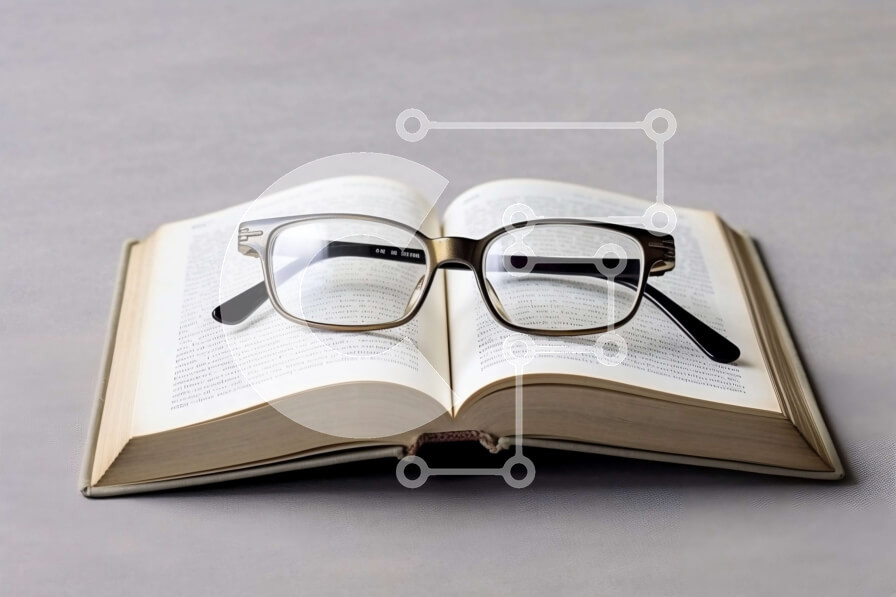 Intra Συλλεκτικό Ξύλινο Παζλ Plywood  4mm - Κομψό και διανοητικό: Ανοιχτό βιβλίο με γυαλιά φωτογραφία Σε Ξύλινο Κουτί - Διαστάσεις Puzzle: 10x10 cm – 25 κομμάτια