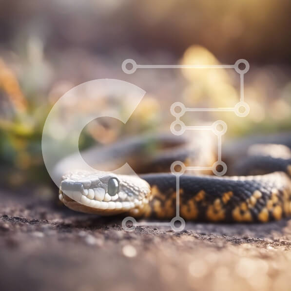 Intra Συλλεκτικό Ξύλινο Παζλ Plywood  4mm - Κοντινή όψη του κεφαλιού ενός μαύρου φιδιού Mamba Σε Ξύλινο Κουτί - Διαστάσεις: 10x10 cm – 25 κομμάτια