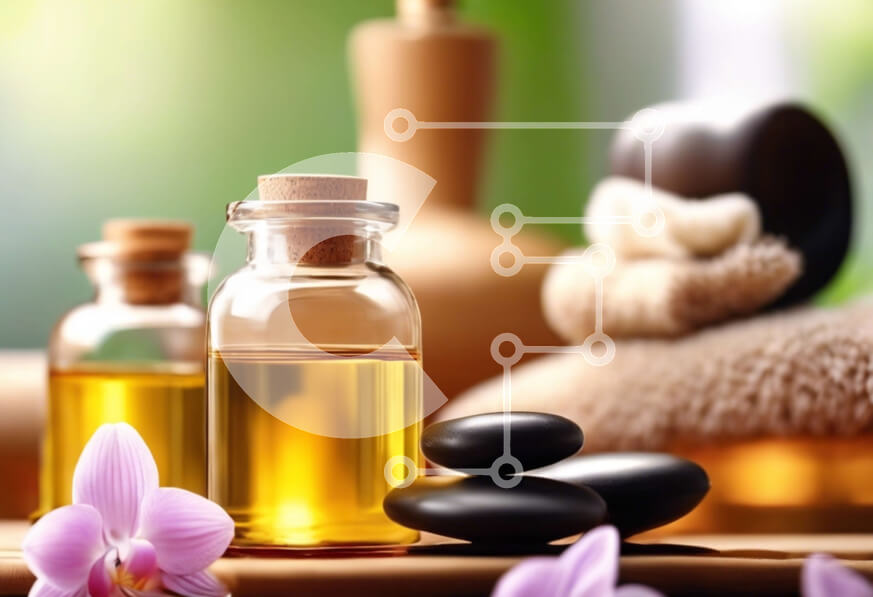 Intra Συλλεκτικό Ξύλινο Παζλ Plywood  4mm - Τραπέζι σπα με αιθέρια έλαια και πέτρες Σε Ξύλινο Κουτί - Διαστάσεις Puzzle: 10x10 cm – 25 κομμάτια