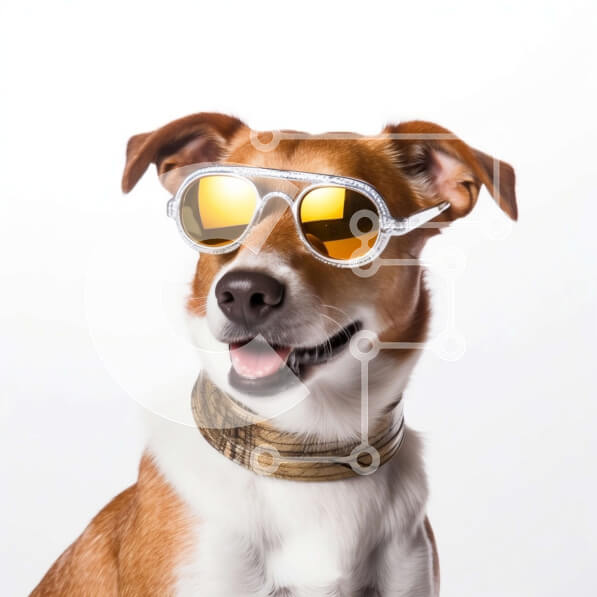 Intra Συλλεκτικό Ξύλινο Παζλ Plywood  4mm - Διασκεδαστική εικόνα ενός σκύλου που φοράει γυαλιά ηλίου και κολάρο Σε Ξύλινο Κουτί - Διαστάσεις: 10x10 cm – 25 κομμάτια