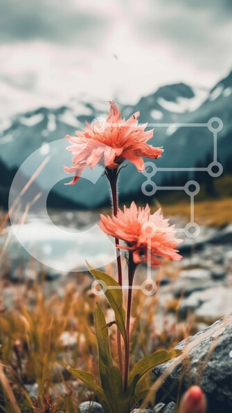 Σετ των 2 Intra Συλλεκτικό Ξύλινο Παζλ Plywood  4mm - Όμορφη εικόνα ενός χωραφιού με ροζ λουλούδια με γραφική λίμνη βουνών και σύννεφα Σε Ξύλινο Κουτί - Διαστάσεις: 10x10 cm – 25 κομμάτια