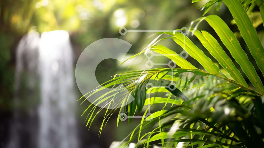 Intra Συλλεκτικό Ξύλινο Παζλ Plywood  4mm - Ειδυλλιακός καταρράκτης σε τροπικό περιβάλλον Σε Ξύλινο Κουτί - Διαστάσεις: 10x10 cm – 25 κομμάτια