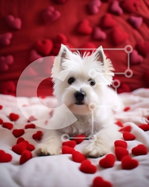 Σετ των 2 Intra Συλλεκτικό Ξύλινο Παζλ Plywood  4mm - Χαριτωμένος σκύλος σε κρεβάτι σε σχήμα καρδιάς Σε Ξύλινο Κουτί - Διαστάσεις: 10x10 cm – 25 κομμάτια