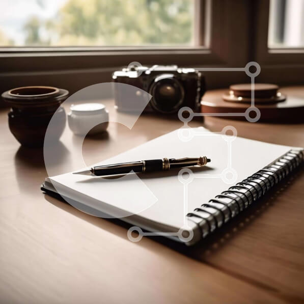 Intra Συλλεκτικό Ξύλινο Παζλ Plywood  4mm - Ανοίξτε το σημειωματάριο και την κάμερα σε ξύλινο τραπέζι Σε Ξύλινο Κουτί - Διαστάσεις: 10x10 cm – 25 κομμάτια