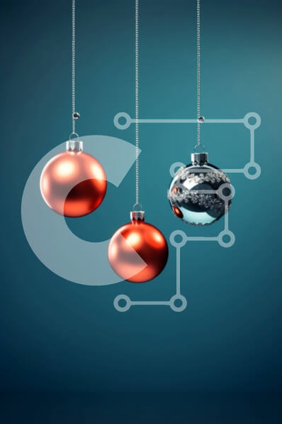 Intra Συλλεκτικό Ξύλινο Παζλ Plywood  4mm - Τρία κόκκινα χριστουγεννιάτικα στολίδια που κρέμονται σε μπλε φόντο Σε Ξύλινο Κουτί - Διαστάσεις: 10x10 cm – 25 κομμάτια