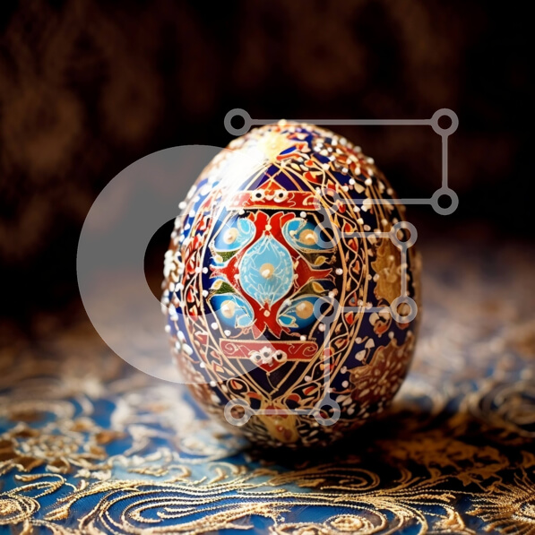 Intra Συλλεκτικό Ξύλινο Παζλ Plywood  4mm - Όμορφη εικόνα ενός διακοσμημένου πασχαλινού αυγού με περίπλοκα σχέδια και χρώματα Σε Ξύλινο Κουτί - Διαστάσεις: 10x10 cm – 25 κομμάτια