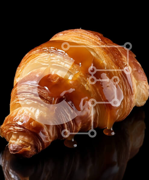 Σετ των 2 Intra Συλλεκτικό Ξύλινο Παζλ Plywood  4mm - Χρυσοκαφέ κρουασάν καραμέλας Σε Ξύλινο Κουτί - Διαστάσεις: 10x10 cm – 25 κομμάτια