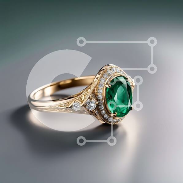 Σετ των 2 Intra Συλλεκτικό Ξύλινο Παζλ Plywood  4mm - Κομψό και εκλεπτυσμένο χρυσό δαχτυλίδι με σμαραγδένια πέτρα Σε Ξύλινο Κουτί - Διαστάσεις: 10x10 cm – 25 κομμάτια