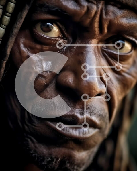 Intra Συλλεκτικό Ξύλινο Παζλ Plywood  4mm - Πορτρέτο ενός ατόμου με εκφραστικά μάτια Σε Ξύλινο Κουτί - Διαστάσεις Puzzle: 10x10 cm – 25 κομμάτια