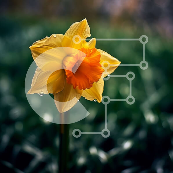 Intra Συλλεκτικό Ξύλινο Παζλ Plywood  4mm - Όμορφη εικόνα ενός κίτρινου λουλουδιού ασφόδελου με καθαρό μπλε ουρανό Σε Ξύλινο Κουτί - Διαστάσεις: 10x10 cm – 25 κομμάτια