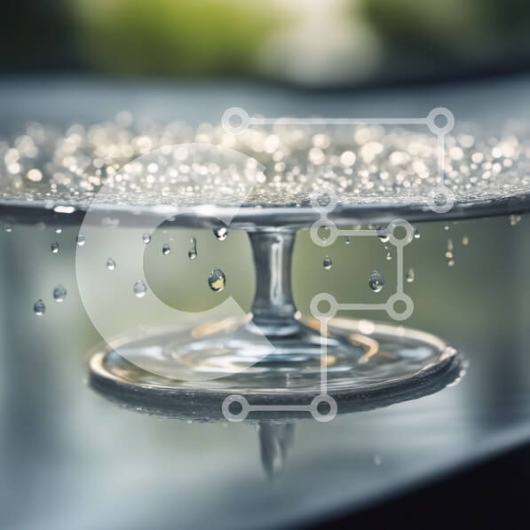 Σετ των 2 Intra Συλλεκτικό Ξύλινο Παζλ Plywood  4mm - Διαφανές γυάλινο σταντ για κέικ με σταγονίδια νερού Σε Ξύλινο Κουτί - Διαστάσεις: 10x10 cm – 25 κομμάτια