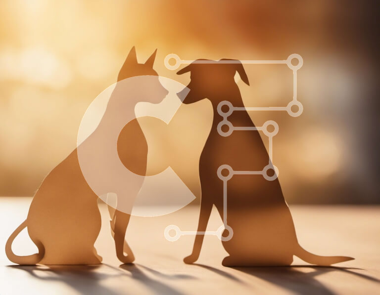 Σετ των 2 Intra Συλλεκτικό Ξύλινο Παζλ Plywood  4mm - Δύο Γκόλντεν Ριτρίβερ που μυρίζουν ο ένας το πρόσωπο του άλλου Σε Ξύλινο Κουτί - Διαστάσεις: 10x10 cm – 25 κομμάτια