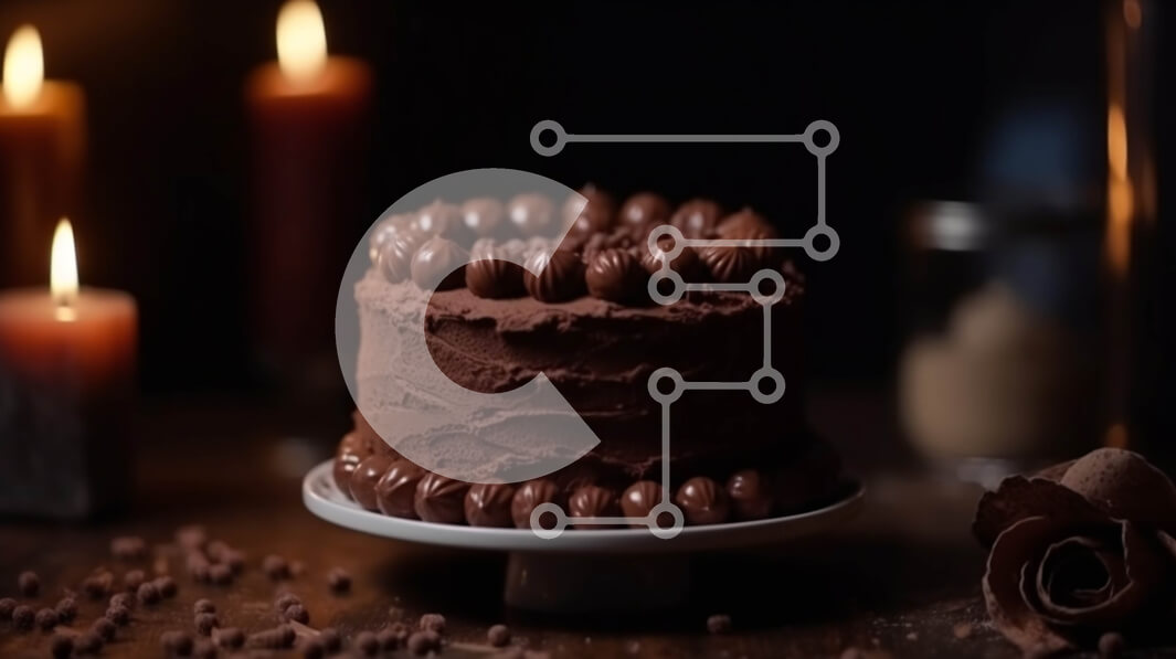 Σετ των 2 Intra Συλλεκτικό Ξύλινο Παζλ Plywood  4mm - Λαχταριστό κέικ σοκολάτας με κεριά στο τραπέζι Σε Ξύλινο Κουτί - Διαστάσεις: 10x10 cm – 25 κομμάτια