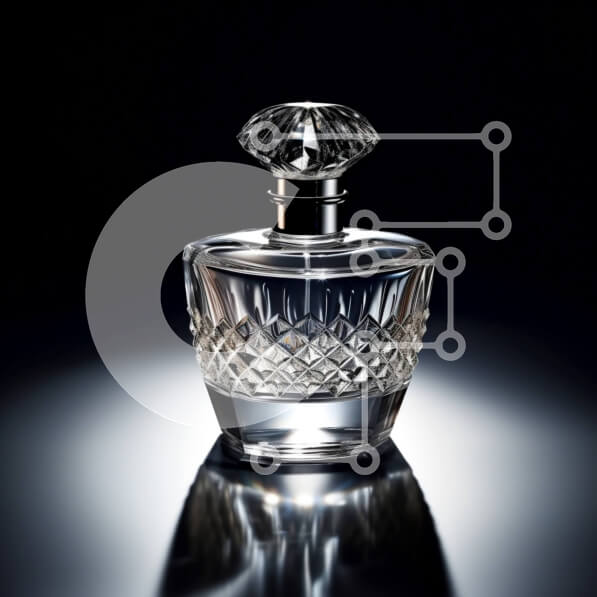 Σετ των 2 Intra Συλλεκτικό Ξύλινο Παζλ Plywood  4mm - Κομψό διαφανές γυάλινο μπουκάλι αρώματος με σχέδιο σε σχήμα διαμαντιού και ασημένιο καπάκι Σε Ξύλινο Κουτί - Διαστάσεις: 10x10 cm – 25 κομμάτια