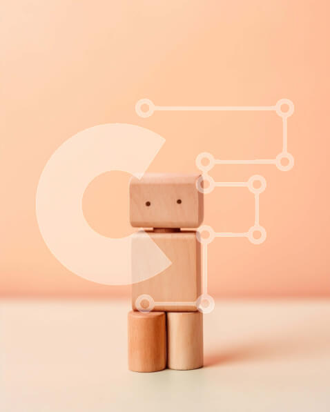 Intra Συλλεκτικό Ξύλινο Παζλ Plywood  4mm - Αξιολάτρευτο ξύλινο ρομπότ παιχνιδιών σε λευκή επιφάνεια Σε Ξύλινο Κουτί - Διαστάσεις: 10x10 cm – 25 κομμάτια