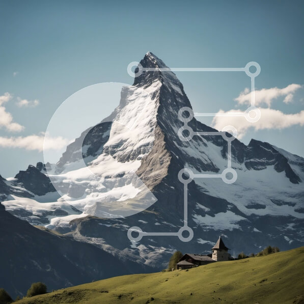 Intra Συλλεκτικό Ξύλινο Παζλ Plywood  4mm - Χιονισμένο βουνό με μια μικρή εκκλησία στην κορυφή Σε Ξύλινο Κουτί - Διαστάσεις: 10x10 cm – 25 κομμάτια